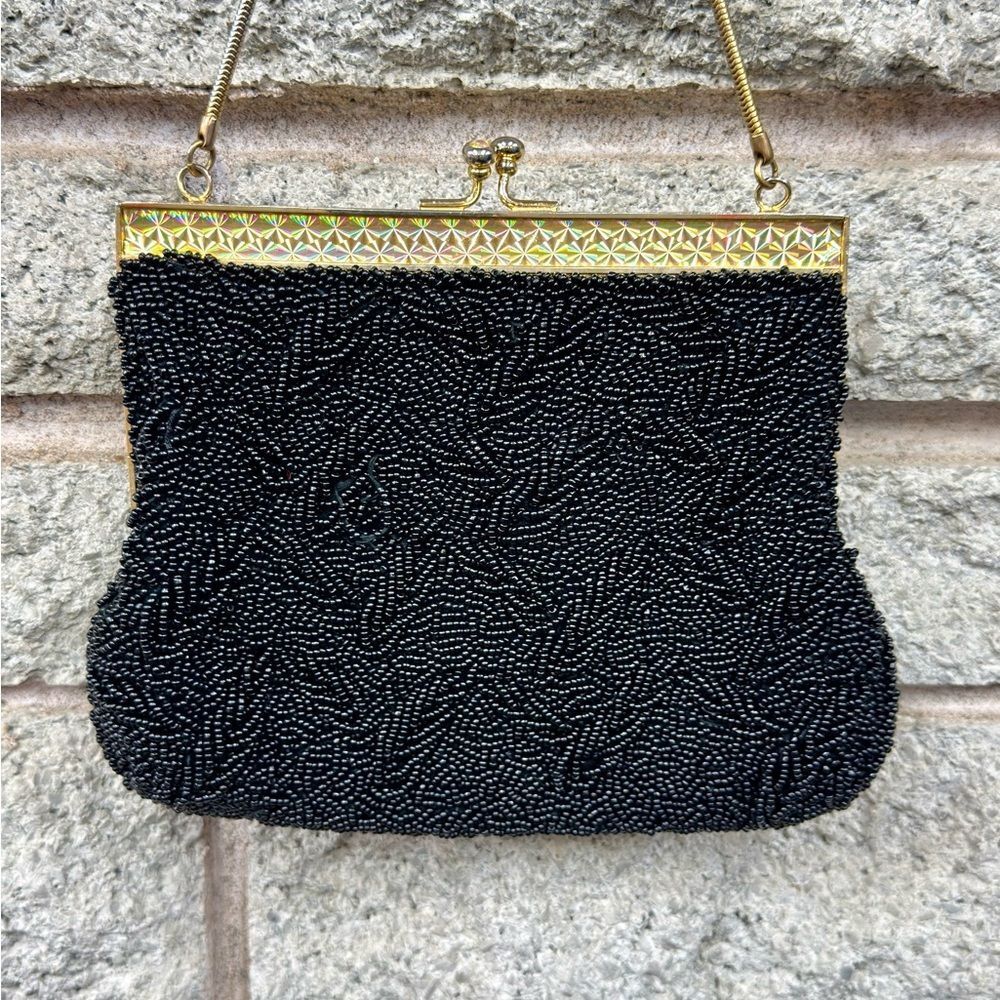Antique Elegant Du-Val Black Beaded Evening Bag - Picture 3 of 8